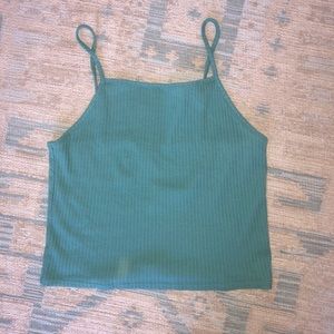 Teal High Neck Tank Top